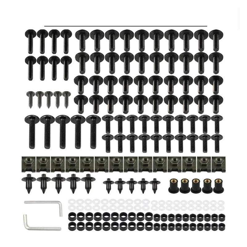 Schrauben-Unterlegscheiben-Satz 177PCS Verkleidung Schrauben Schrauben Mutter Kit Für B&MW F700GS F750GS F800GS F850GS Abenteuer F 700GS 750GS 800GS 850GS GS(Black) von AMASONY