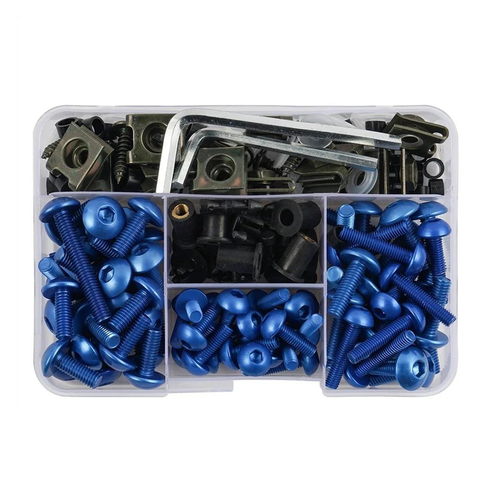 Schrauben-Unterlegscheiben-Satz 195Pcs Verkleidung Schrauben Schrauben Kit Mutter Clip Für B&MW R1200GS ADV R1250GS Abenteuer R1250RS R1250RT R1250R F900R F900XR G310R G310RR(Blue) von AMASONY