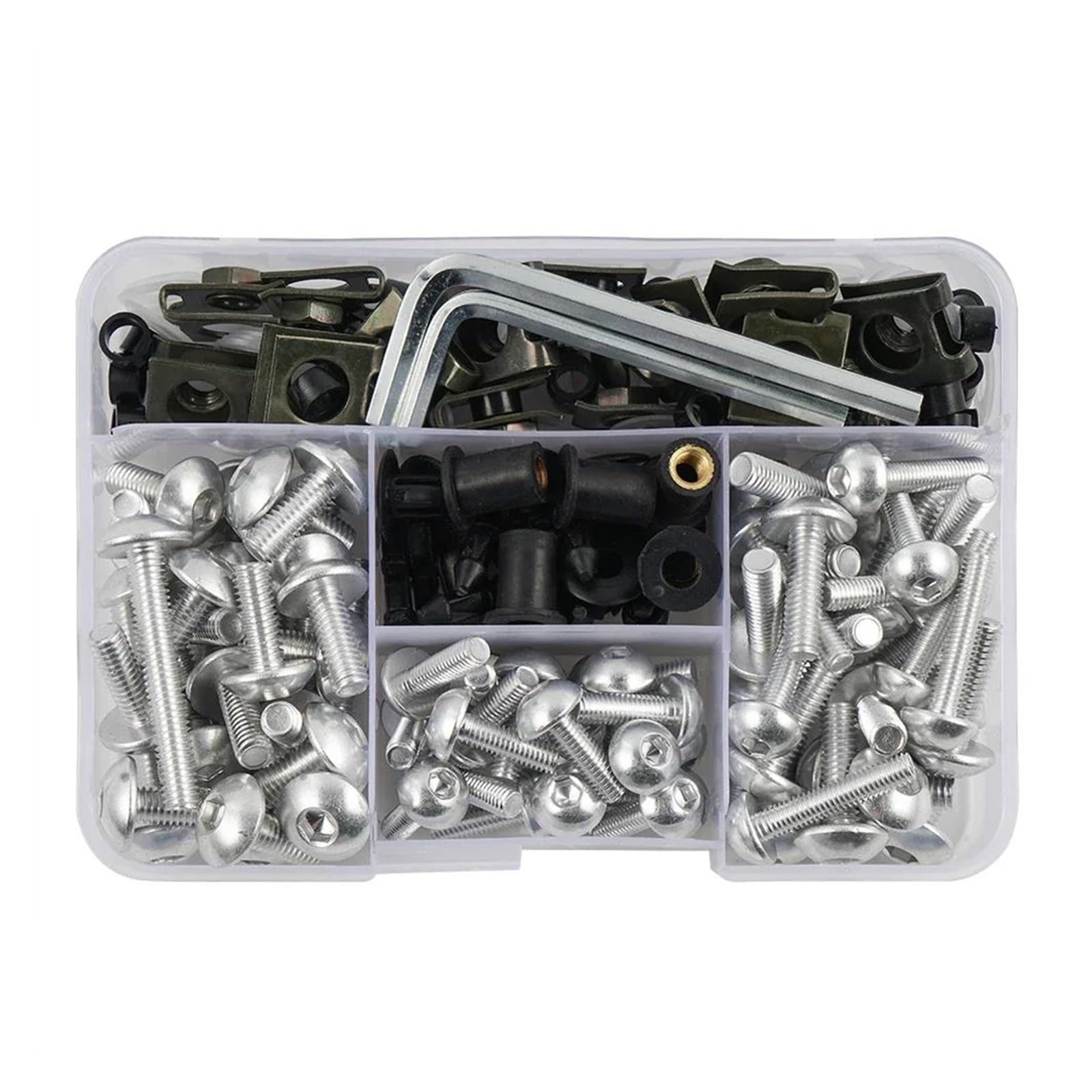 Schrauben-Unterlegscheiben-Satz 195Pcs Verkleidung Schrauben Schrauben Kit Mutter Clip Für B&MW R1200GS ADV R1250GS Abenteuer R1250RS R1250RT R1250R F900R F900XR G310R G310RR(Silver) von AMASONY