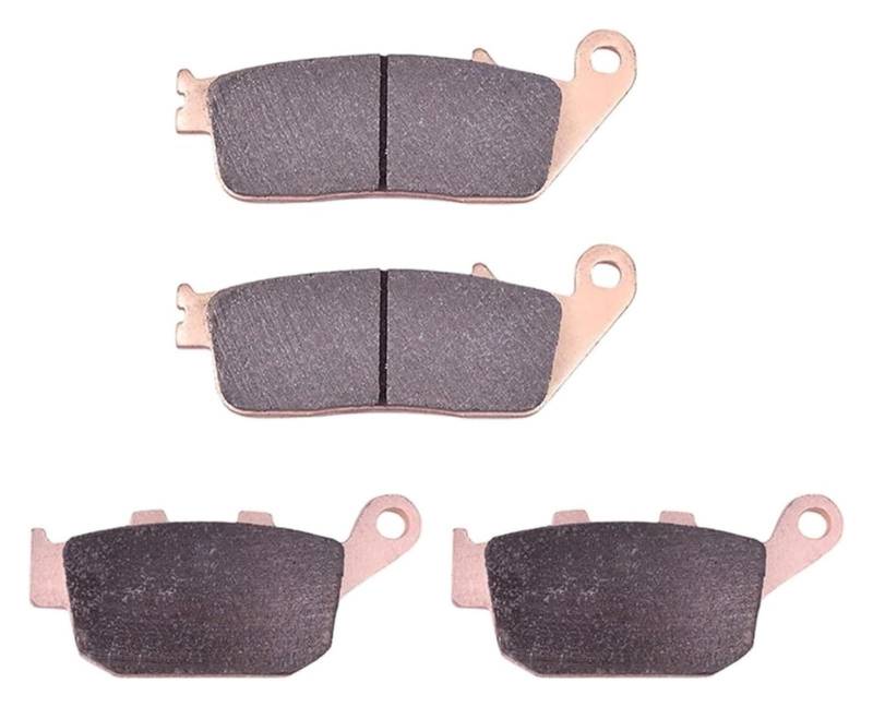 Dirt Bike Bremsbeläge Für CBR 250 RB/RC Non ABS 2011-2013 CBR 250 RJ/RK/RK2 MC19 1988 1989 Motorrad Vorne Hinten Bremsbeläge(Copper Front Rear) von AMBMREDPEV