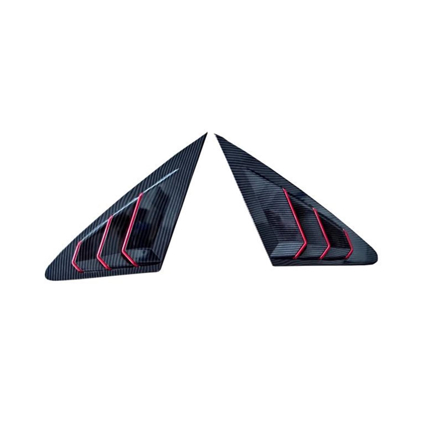 2× Seitenfenster Lamellen Abdeckung für AU-di new A4L 2020 - ABS Dreieck Splitter Schattenabdeckung - Hinteres Lüftungsschlitze Spoiler Exterior Dekoration,B-Carbon Red von AMGASMG