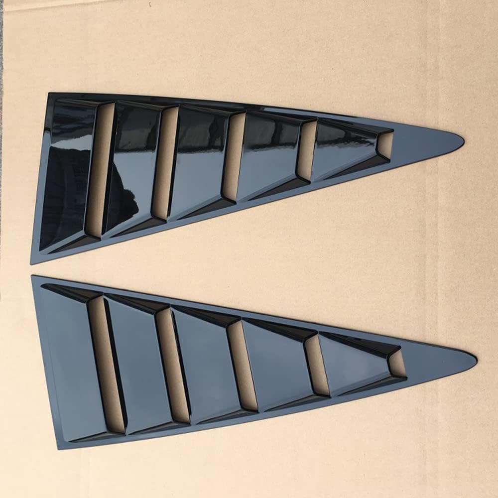 2× Seitenfenster Lamellen Abdeckung für Au-di TT 2008-2014 - ABS Dreieck Splitter Schattenabdeckung - Hinteres Lüftungsschlitze Spoiler Exterior Dekoration,B-Glossy Black von AMGASMG