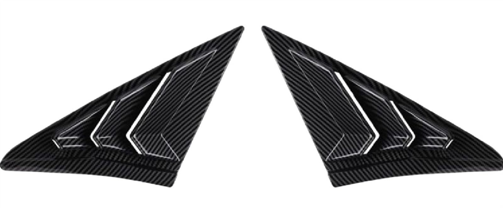 2× Seitenfenster Lamellen Abdeckung für Civic 10th Gen 2016-2020 Hatchback - ABS Dreieck Splitter Schattenabdeckung - Hinteres Lüftungsschlitze Spoiler Exterior Dekoration,A-Carbon Fiber von AMGASMG