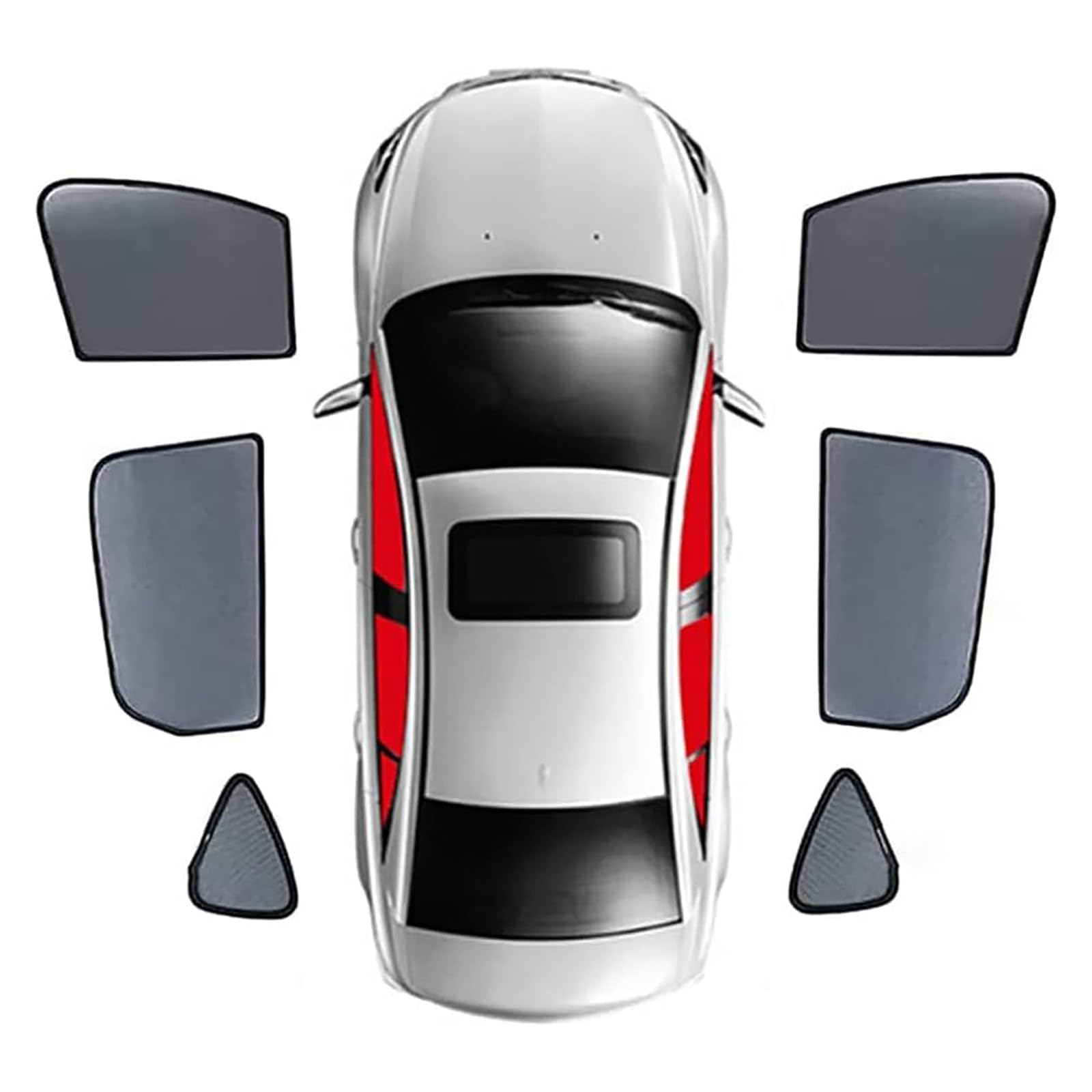 Sonnenschutz für Seitenscheiben Auto für Caddy 2020-2023 - Sonnenblende für Autofenster - Auto Fenster Hinten Verdunkeln Vorhang - Reduziert Wärme und UV-Schutz,6pcs Side Window von AMGASMG