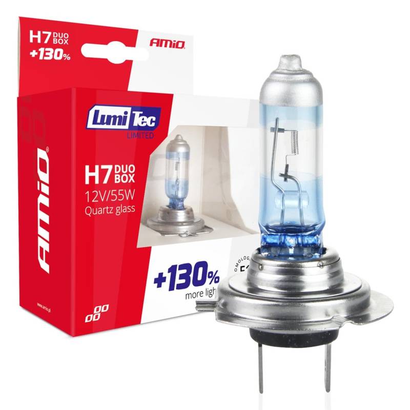 2x AMiO H7 Glühlampe Fernscheinwerfer 55W 4300K PX26d Fernlicht Halogen Birne 01406 von AMIO