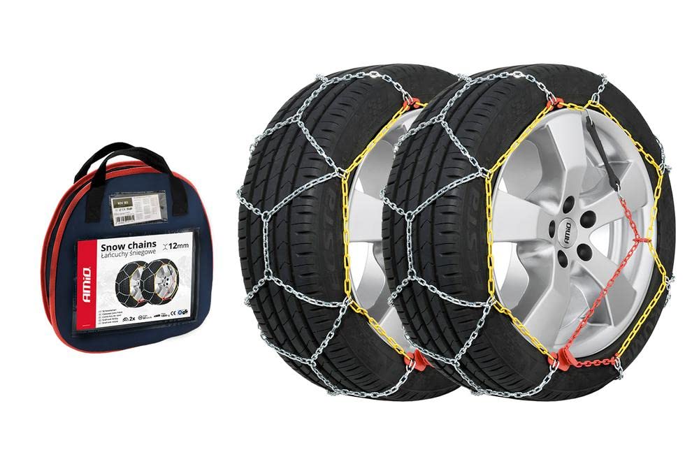 AMIO Schneeketten für 205/55 R16 Reifen Homologation: TÜV/GS | 12 mm von AMIO