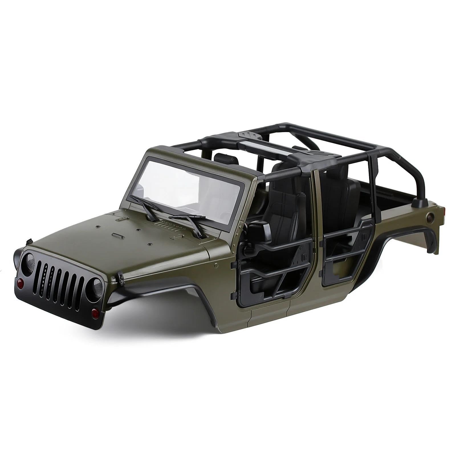 RC-Car-Zubehör Kompatibel Mit Axial Für SCX10 90046 Für Jeep Für Wrangler Unmontiertes Kit 313 Mm 12,3 Zoll Radstand Rohrtüren Hartkörper-Autoschale Für 1/10 RC Crawler (Color : 5) von AMLIK