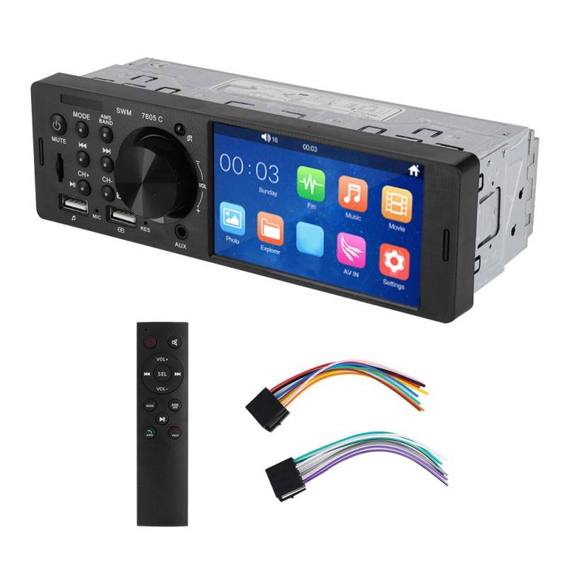 12V Autoradio, 4 Zoll Auto MP5 HD Touchscreen Stereo FM Radio Musik Player mit Fernbedienung von AMONIDA