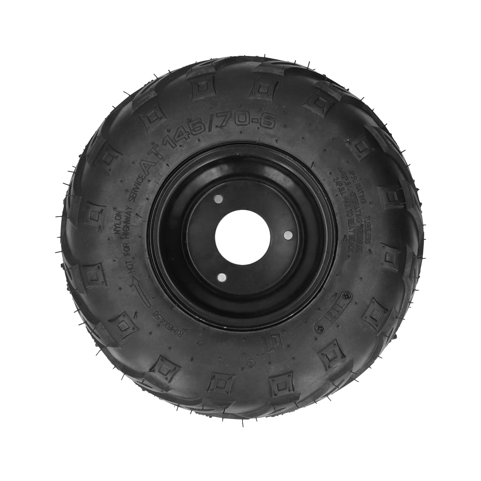 145/70-6 ATV Tubeless-Reifen mit 6-Zoll-Felge, Go-Kart-Reifen und Räder aus Gummi + Stahllegierung, für Go-Kart-UTV-Quad-Bikes mit 4 Rädern von AMONIDA