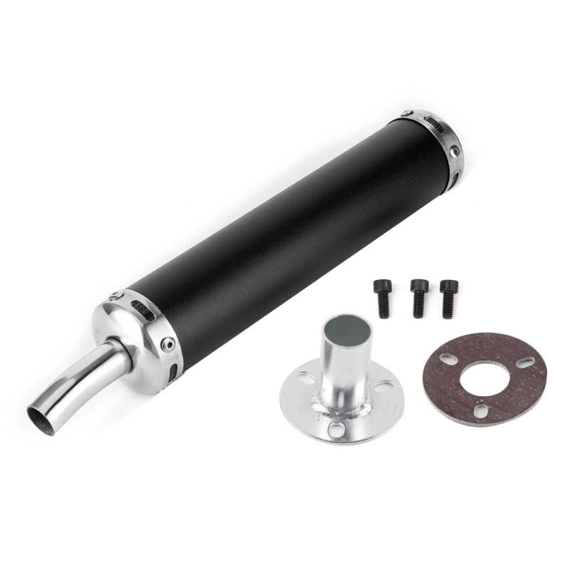 Auspuff Schalldämpfer, 20 Mm Kaliber Edelstahl Motorrad Auspuff Schalldämpfer, Reduzieren Effektiv Geräusche, für 2-Takt-Motorrad (Schwarz) von AMONIDA