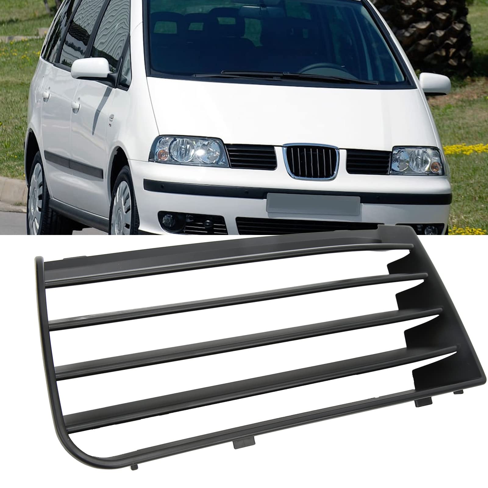 Frontstoßstangengrill, 7M7 853 653 01c Linker Oberer Grill Ersatz für Seat Alhambra 7M 2000-2010 Verschleißfest und Hochfest von AMONIDA