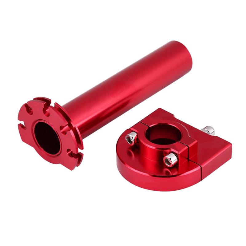 Gasgriffgriffe, Universal 7/8 Zoll 22 Mm Lenker Gasdrehgriffe Beschleuniger für Motorrad Scooter Dirt Bike (Rot) von AMONIDA