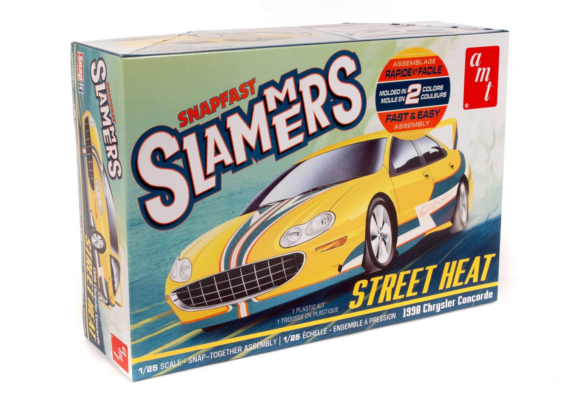 Round 2 AMT Street Heat 1998 Chrysler Concorde Slammers SNAP Together Modellbausatz im Maßstab 1:25 (AMT1227M) von AMT