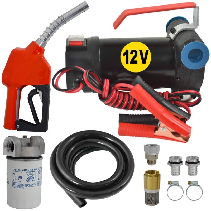 AMUR Dieselpumpe Ölpumpe Heizölpumpe Biodiesel Selbstansaugend Diesel Star Dieselpumpe mit Anschliss 12V (Set Dieselpumpe 160-12V mit Paket 3) von AMUR