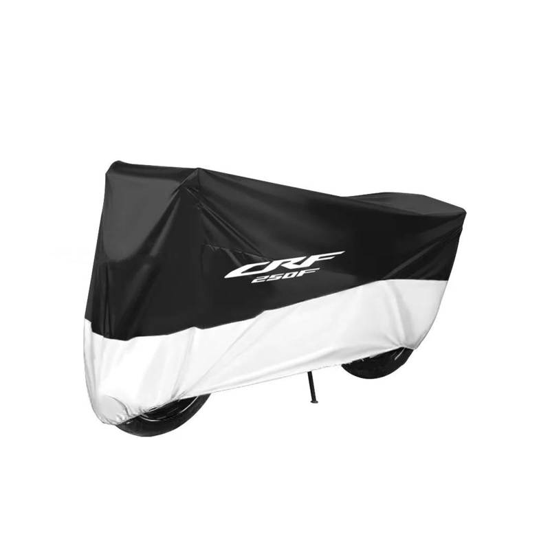 Motorradschutz für Parken Für HON&DA CRF250F CRF 250F Motorrad-Schutzhülle Den Außenbereich Wasserdicht Staubdicht Sonnenschutz(Black Silver,XXXL for 220cm) von AMYALIN