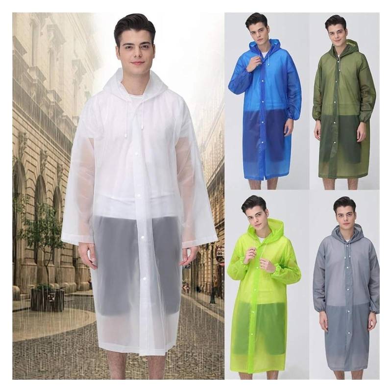 AMZBNEIDI Elektrofahrrad Regenmantel Transparenter Unisex-Regenmantel, tragbar, Outdoor-Reise-Regenbekleidung, wasserdichter Camping-Poncho mit Kapuze, Kunststoff-Regenschutz(Yellow) von AMZBNEIDI