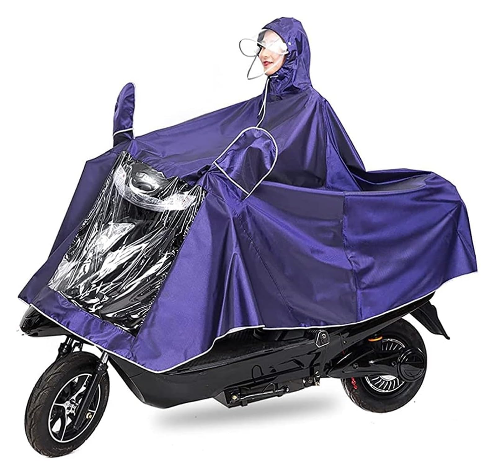 AMZBNEIDI Elektrofahrrad Regenmantel Unisex-Erwachsene Regenponcho im Freien Fahrrad Ebike Motorrad Roller Fahrradjacke Regenmantel Kapuzenumhang(Purple,5X) von AMZBNEIDI