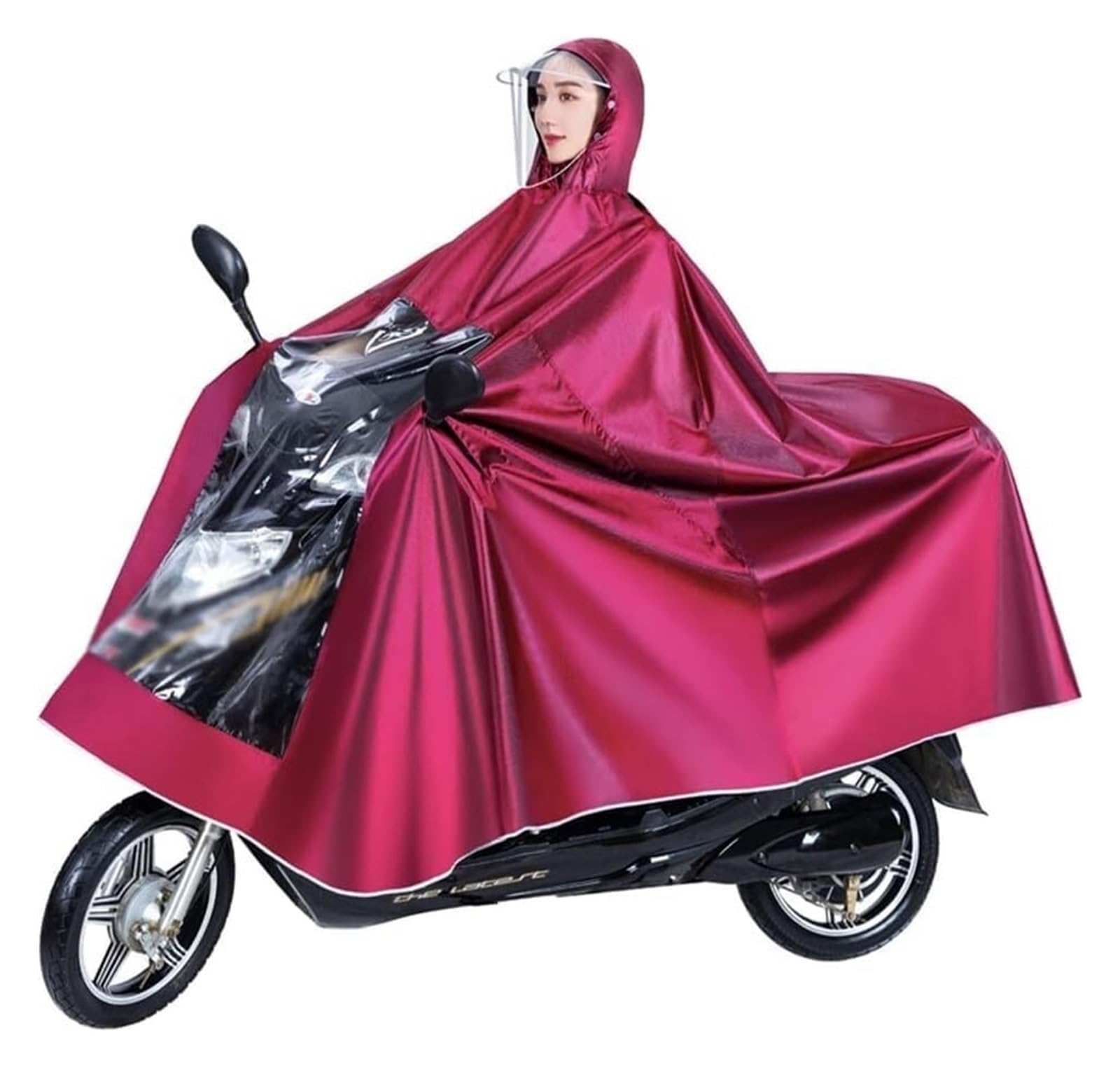 Elektrofahrrad Regenmantel Ponchos, Motorrad-verlängerter Poncho, Motorrad-Regenbekleidung mit Spiegelschlitzen, Motorradfahren, großer Regenschutz, Umhangmantel for Elektromobilität, Roller(3XL) von AMZBNEIDI