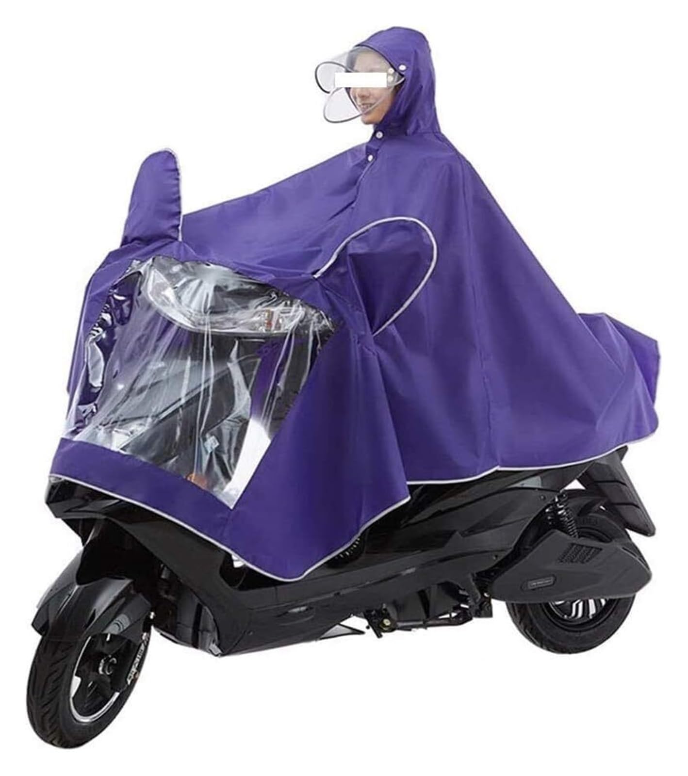 Elektrofahrrad Regenmantel Ponchos, großer Regenumhangmantel for Elektromobilitätsroller und Motorräder, Antibeschlag-Regenschutzhülle for Motorräder for Einzelpersonen mit Spiegelschlitz(Purple,4XL) von AMZBNEIDI