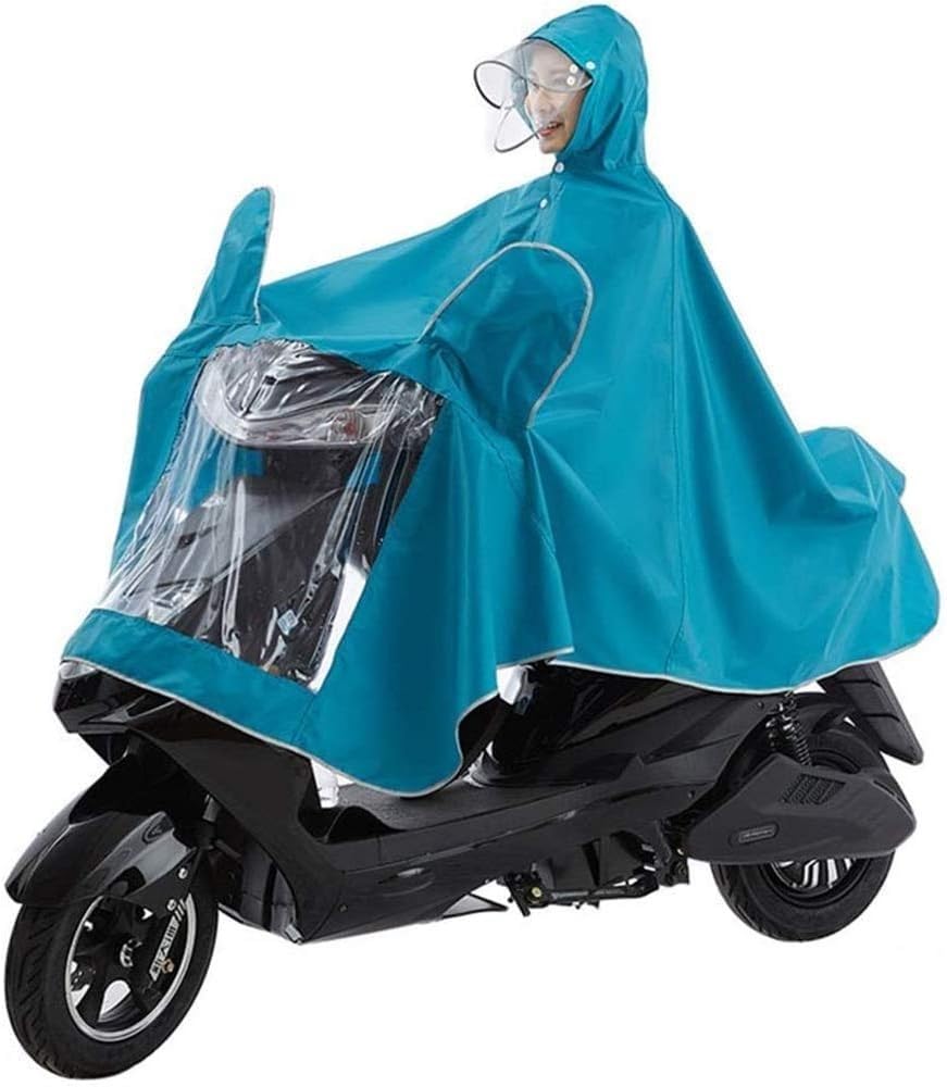 Elektrofahrrad Regenmantel Ponchos, großer Regenumhangmantel for Elektromobilitätsroller und Motorräder, Antibeschlag-Regenschutzhülle for Motorräder for Einzelpersonen mit Spiegelschlitz(Green,4XL) von AMZBNEIDI