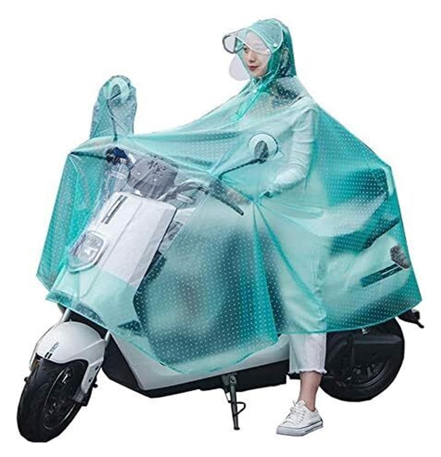 Elektrofahrrad Regenmantel Regenmäntel Poncho, Doppelhut, tragbarer Fahrradschutz, atmungsaktiv, wasserdicht, Regenmäntel for Erwachsene, Reiten, Batterie, Fahrrad, Kapuzen-Regenmäntel for Radfahren(G von AMZBNEIDI