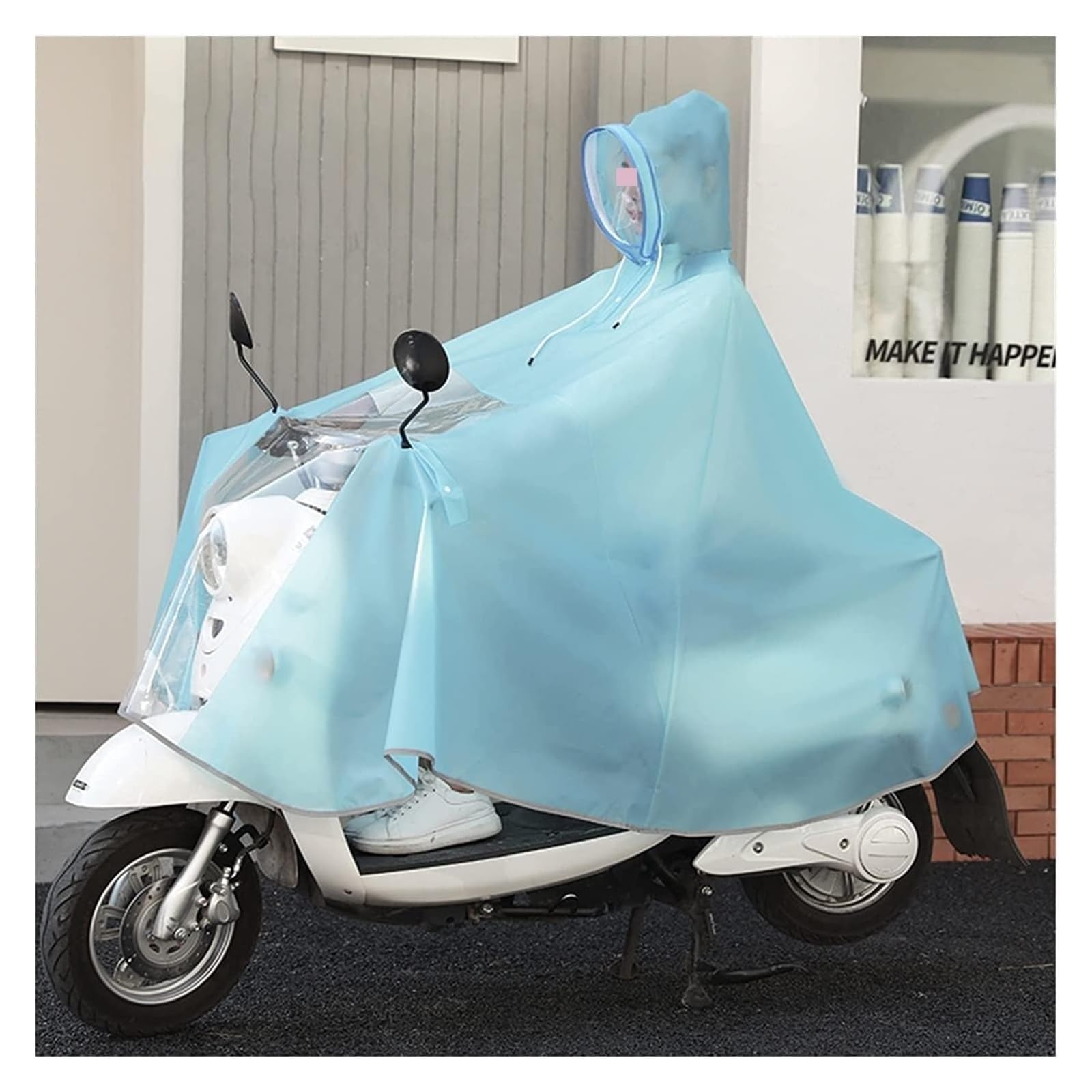 Elektrofahrrad Regenmantel Wasserdichter Fahrrad-Regenmantel, Einheitsgröße, winddichter Unisex-Regenumhang, for Fahrrad, E-Bike, Motorrad, Mobilitätsroller, Regenponcho-Abdeckung/Gelb/Ohne(Blu) von AMZBNEIDI