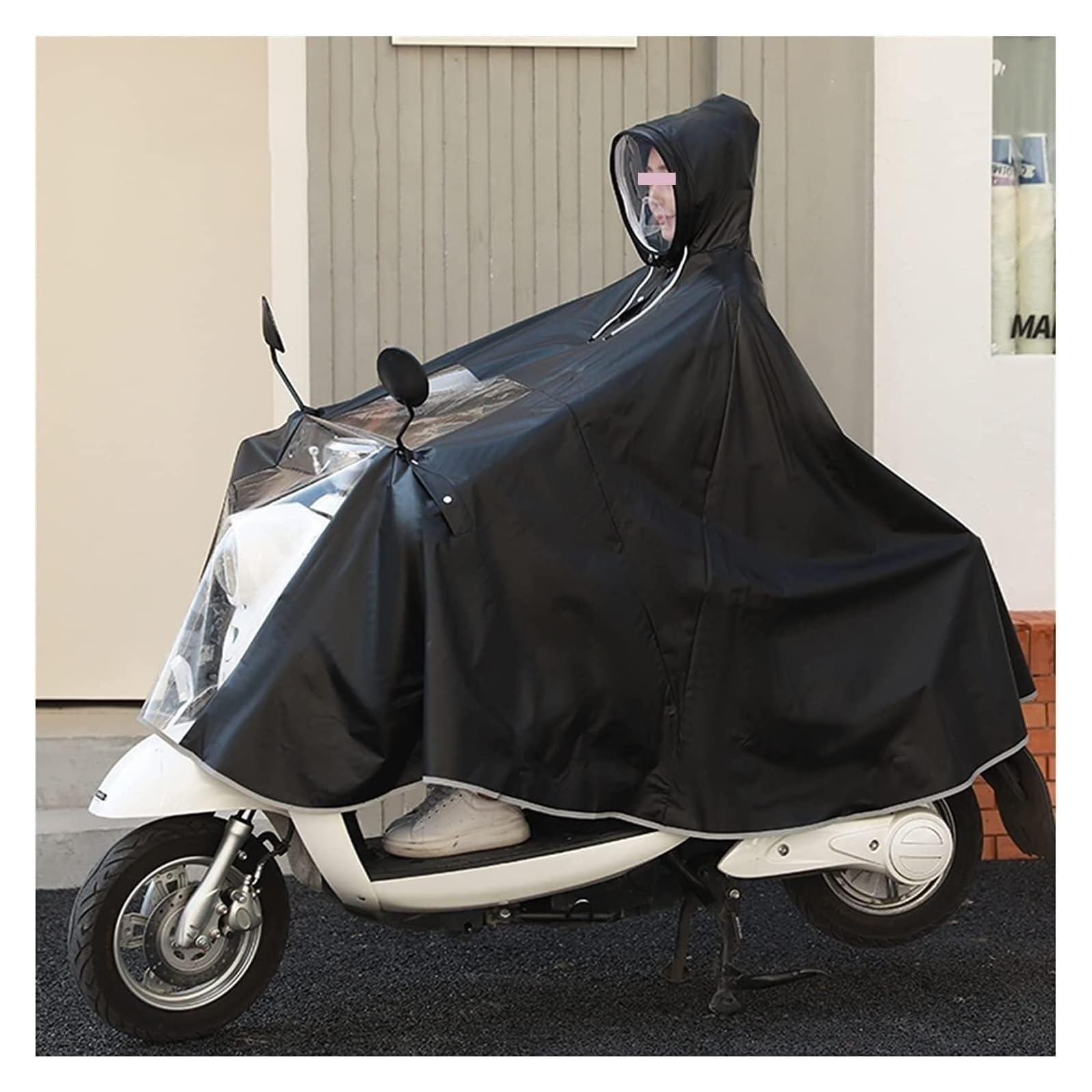 Elektrofahrrad Regenmantel Wasserdichter Fahrrad-Regenmantel, Einheitsgröße, winddichter Unisex-Regenumhang, for Fahrrad, E-Bike, Motorrad, Mobilitätsroller, Regenponcho-Abdeckung/Gelb/Ohne(Svart) von AMZBNEIDI