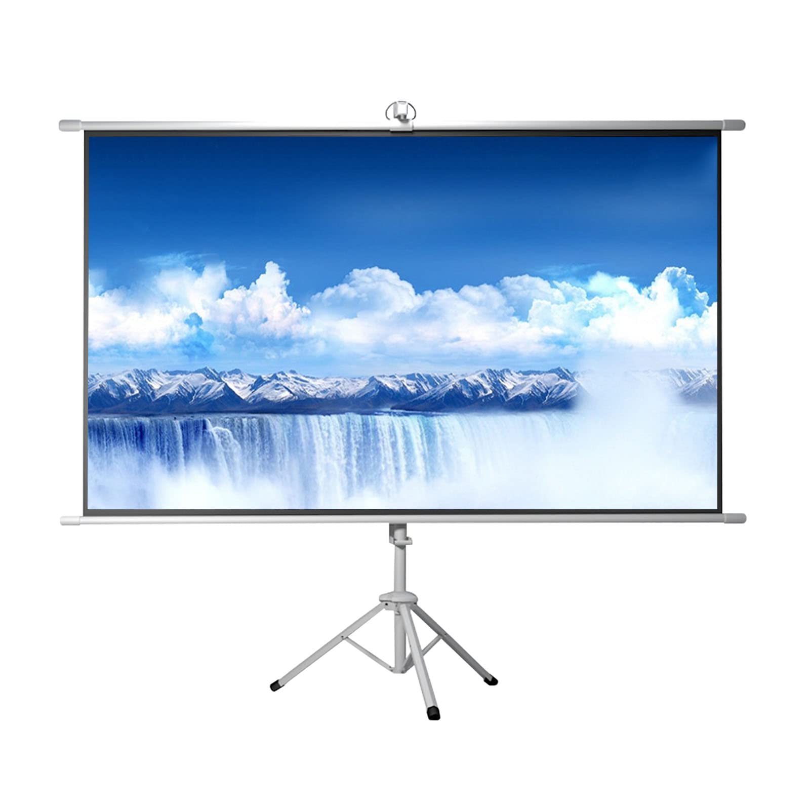 tragbare Projektorleinwand,. Tragbar mit höhenverstellbarem Ständer 4:3/16:9 HD Manueller Standfuß, for Filme im Innenbereich, Konferenzen(100inch 4:3) von AMZBNEIDI