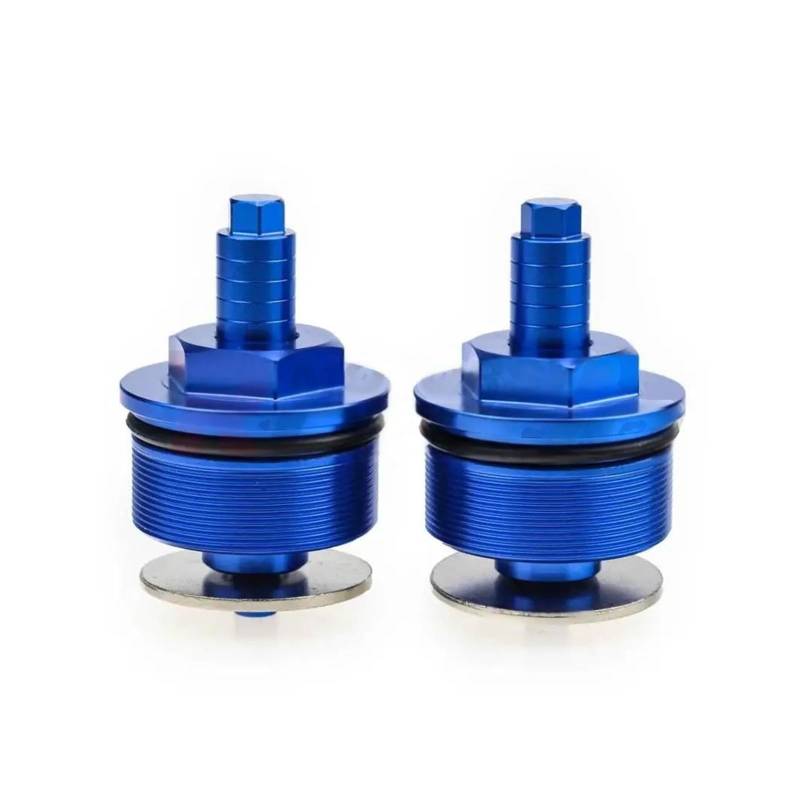 AMZCO Gabelvorspannungseinsteller Für HON&DA CBF600 CBF600S 2008-2010 Motorrad Stoßdämpfer Vorne Schraube Gabel Abdeckung Kappe Federvorspannung Teller Schrauben(Blau) von AMZCO