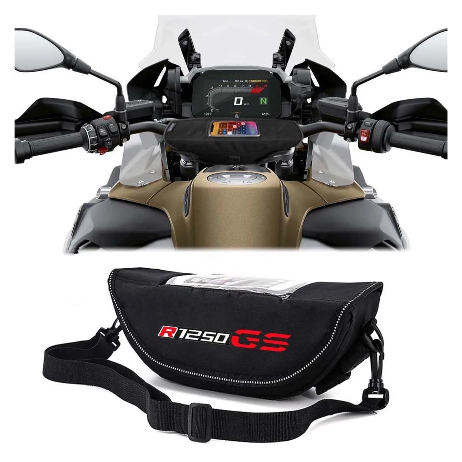 AMZCO Lenkertaschen Motorrad Für BM&W R1250GS R1250 GS gs Motorrad-Lenker-Aufbewahrungstasche Zubehör von AMZCO