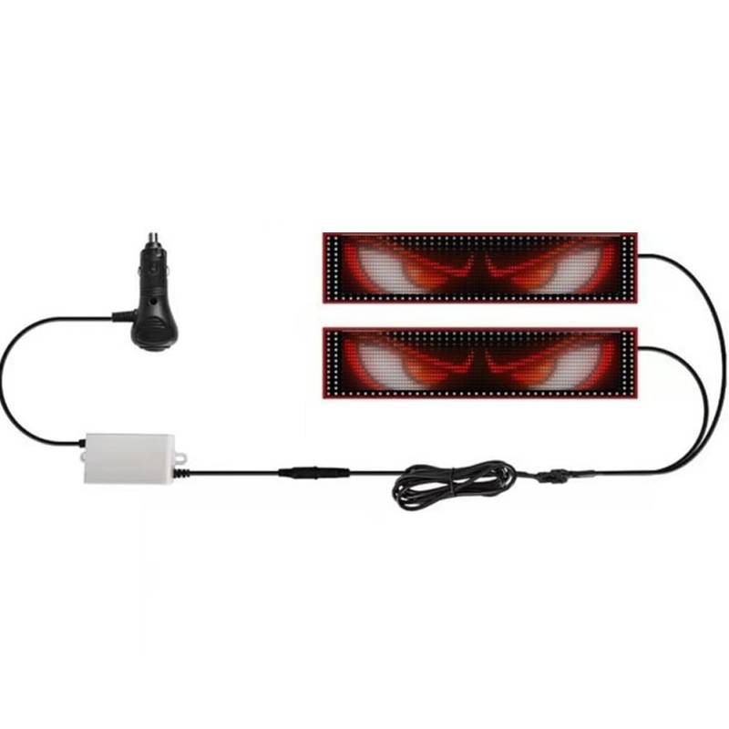 AMZLORD Devil Eyes Licht for Autos, LED-Anzeige, dynamisches großes Augenlicht, Fernbedienung, dynamische Augen for Auto, weicher Bildschirm for Windschutzscheibe von AMZLORD