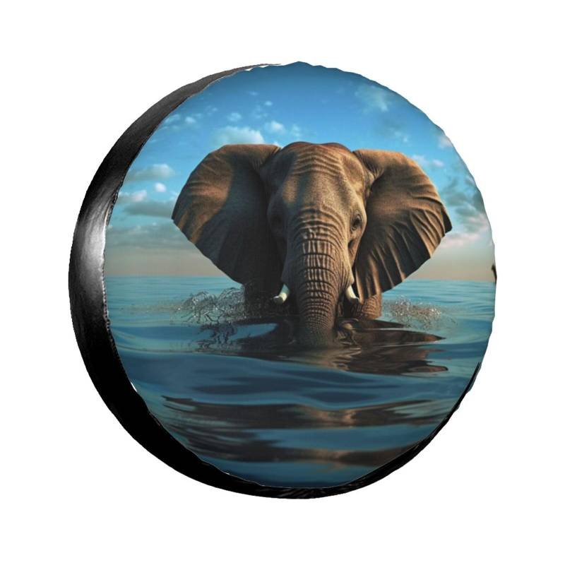 Elefant sitzt im Wasserreifen, Radschutz, wasserdicht, staubdicht, für Anhänger, SUV, LKW, verstellbar, 35,6 cm von ANABPRMA