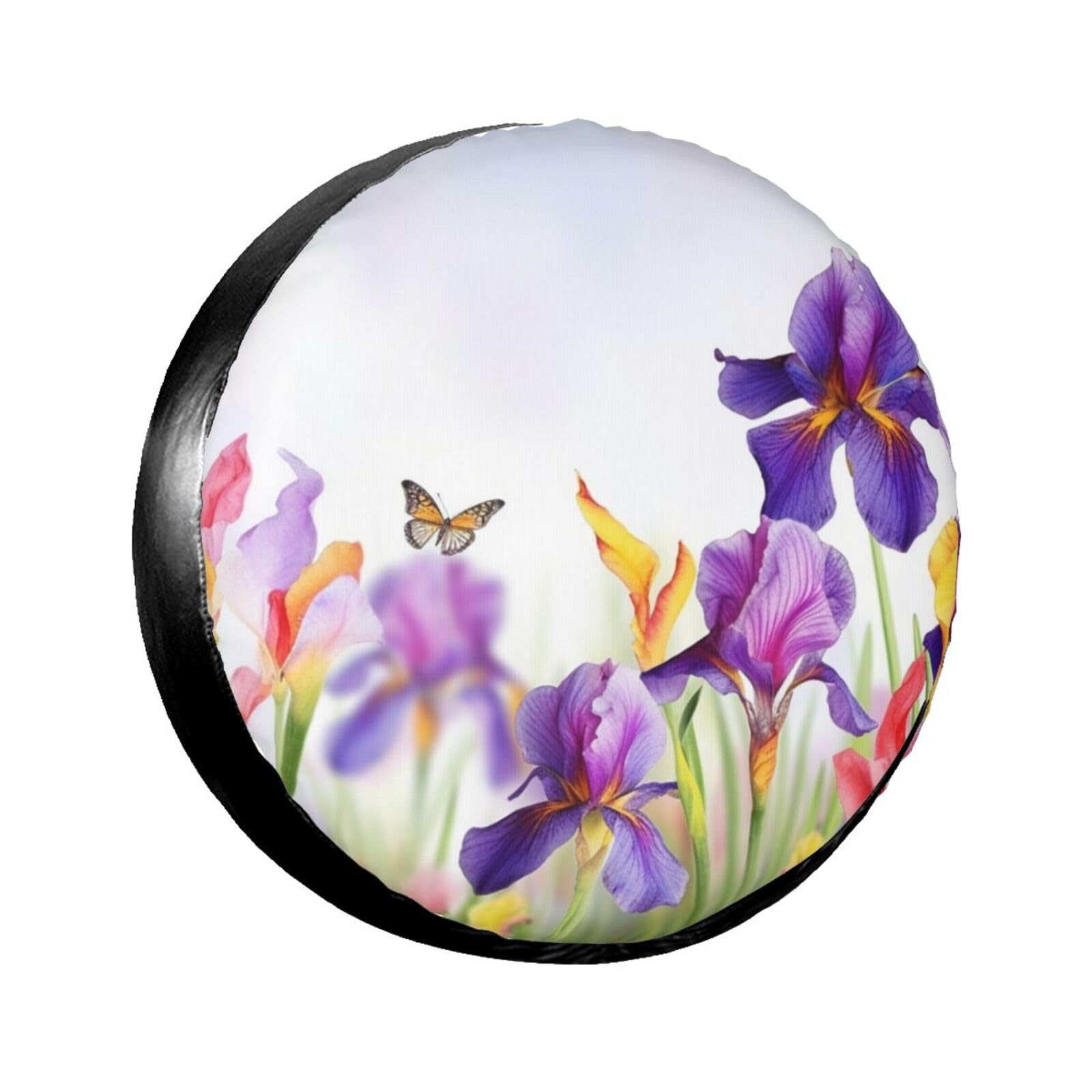 Iris Reifenabdeckung mit Schmetterlings-Motiv, wasserdicht, staubdicht, für Anhänger, SUV, LKW, verstellbar, 43,2 cm von ANABPRMA