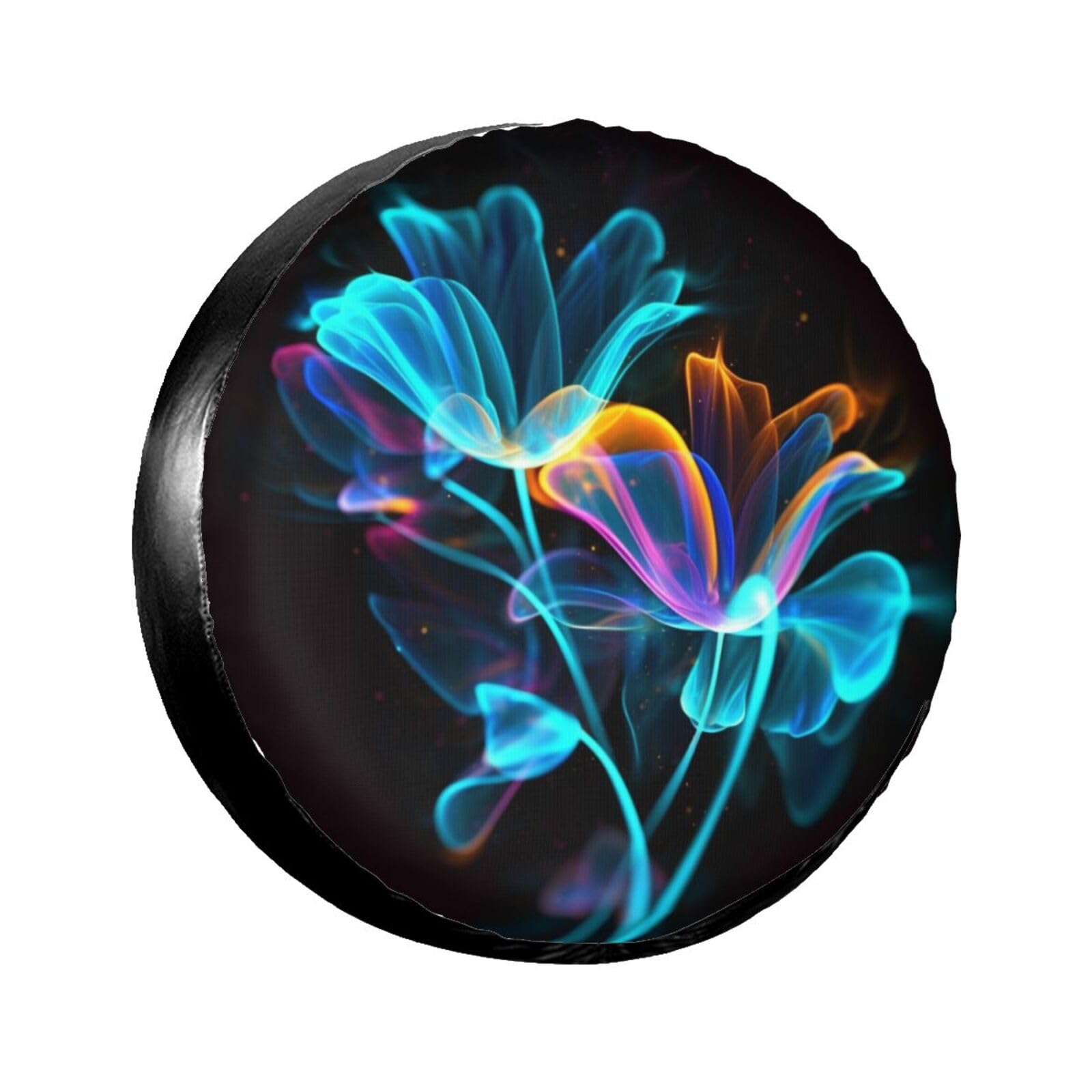 Neon Flowers Reifenabdeckung, Radschutz, wasserdicht, staubdicht, für Anhänger, SUV, LKW, verstellbar, 38,1 cm von ANABPRMA