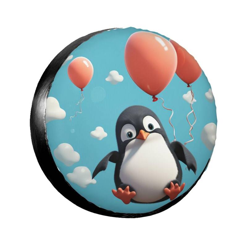 Niedlicher Pinguin mit Ballon-Reifenabdeckung, Radschutz, wasserdicht, staubdicht, für Anhänger, SUV, LKW, verstellbar, 43,2 cm von ANABPRMA