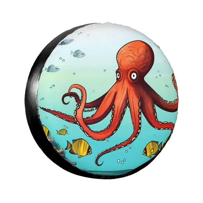 Riesige Oktopus-Reifenabdeckung, Radschutz, wasserdicht, staubdicht, für Anhänger, SUV, LKW, verstellbar, 43,2 cm von ANABPRMA