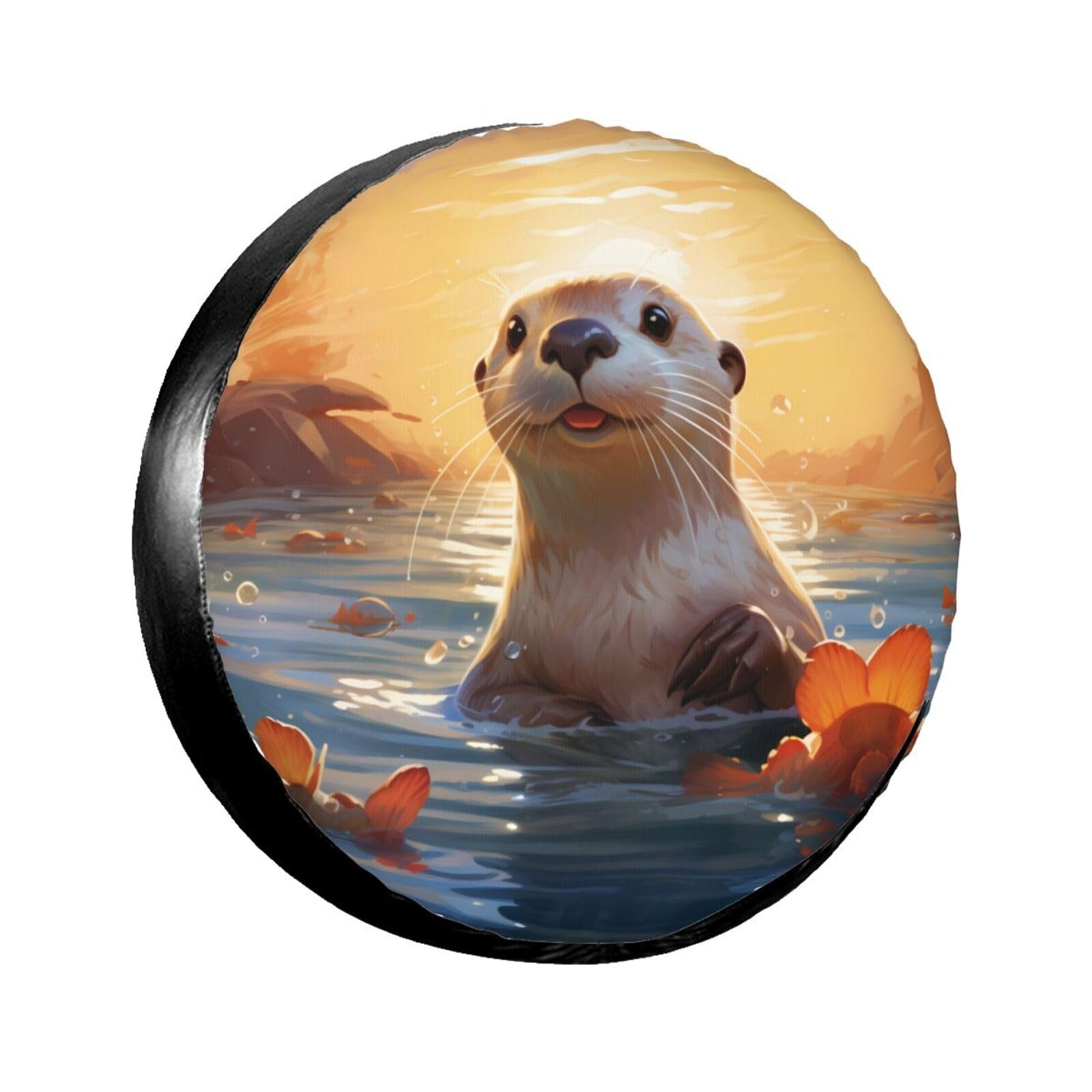 Sea Otters Reifenabdeckung, Radschutz, wasserdicht, staubdicht, für Anhänger, SUV, LKW, verstellbar, 43,2 cm von ANABPRMA