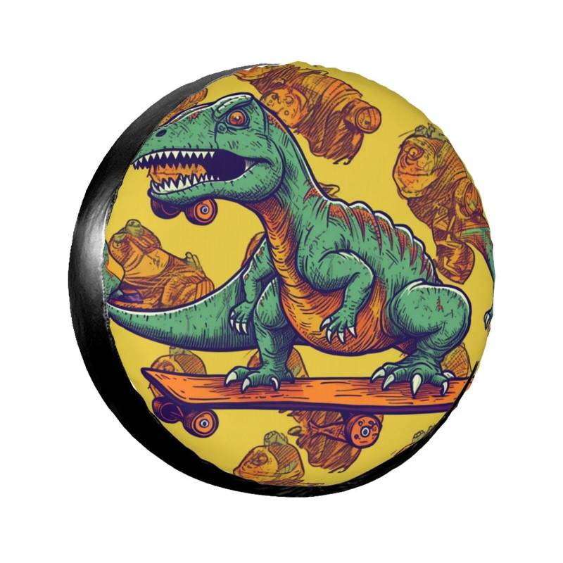 Skateboard-Dinosaurier-Reifenabdeckung, Radschutz, wasserdicht, staubdicht, für Anhänger, SUV, LKW, verstellbar, 38,1 cm von ANABPRMA