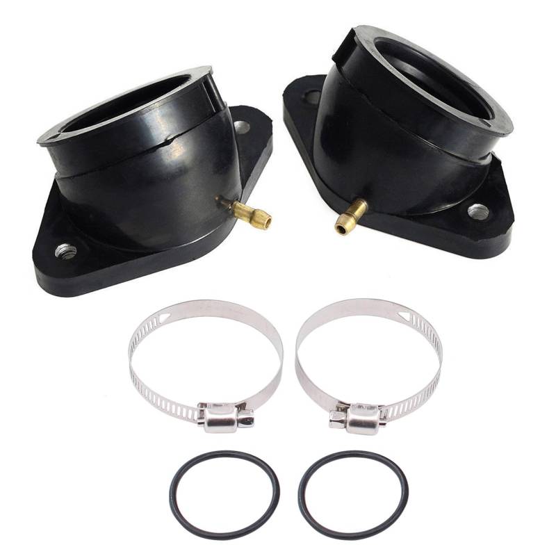 2 Stücke Vergaser Ansaugstutzen Satz Ansauggummis, OE 2GV-13586-00 Vergasermanschetten Adapter Gummi, Ansaugkrümmer Schnittstelle für Yamaha XV 535 Virago XV535 1988-1998, mit Dichtung O-Ring von ANBOO