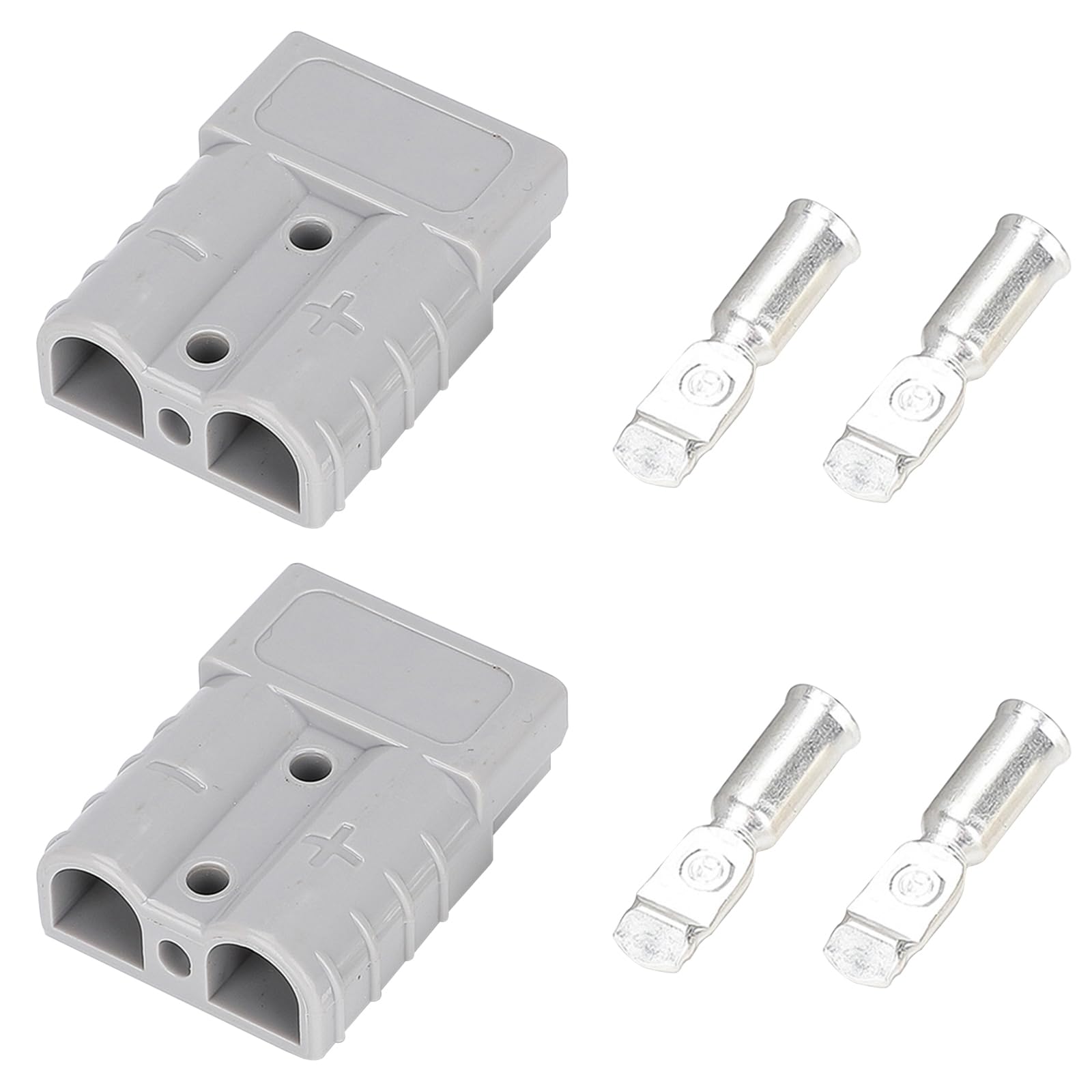 ANBOO 2 Stück 175A Hochstrom Batterie Stecker Batterieanschluss für Anderson Stecker, Batteriekabel Zertifizierte Schnellanschlusskabel Ideal für Auto, Wohnmobil, Wohnwagen (Grau) von ANBOO