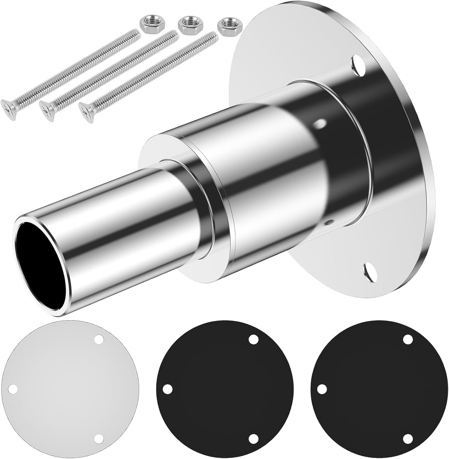 ANBOO Auspuff Standheizung Edelstahl 24mm, Standheizung Auspuff Durch Rumpf Hautanpassung für Dieselheizung, Gerade Auspuffarmaturen für Boot, Auto, LKW, 316 Edelstahl Auspuffrohr von ANBOO