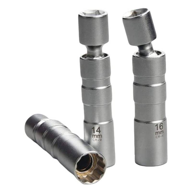 ANCLLO 14mm und 16mm 2pcs Universal Zündkerzenschlüssel-Ausbauwerkzeug Gelenkzündkerzenstecker Autozubehör von ANCLLO