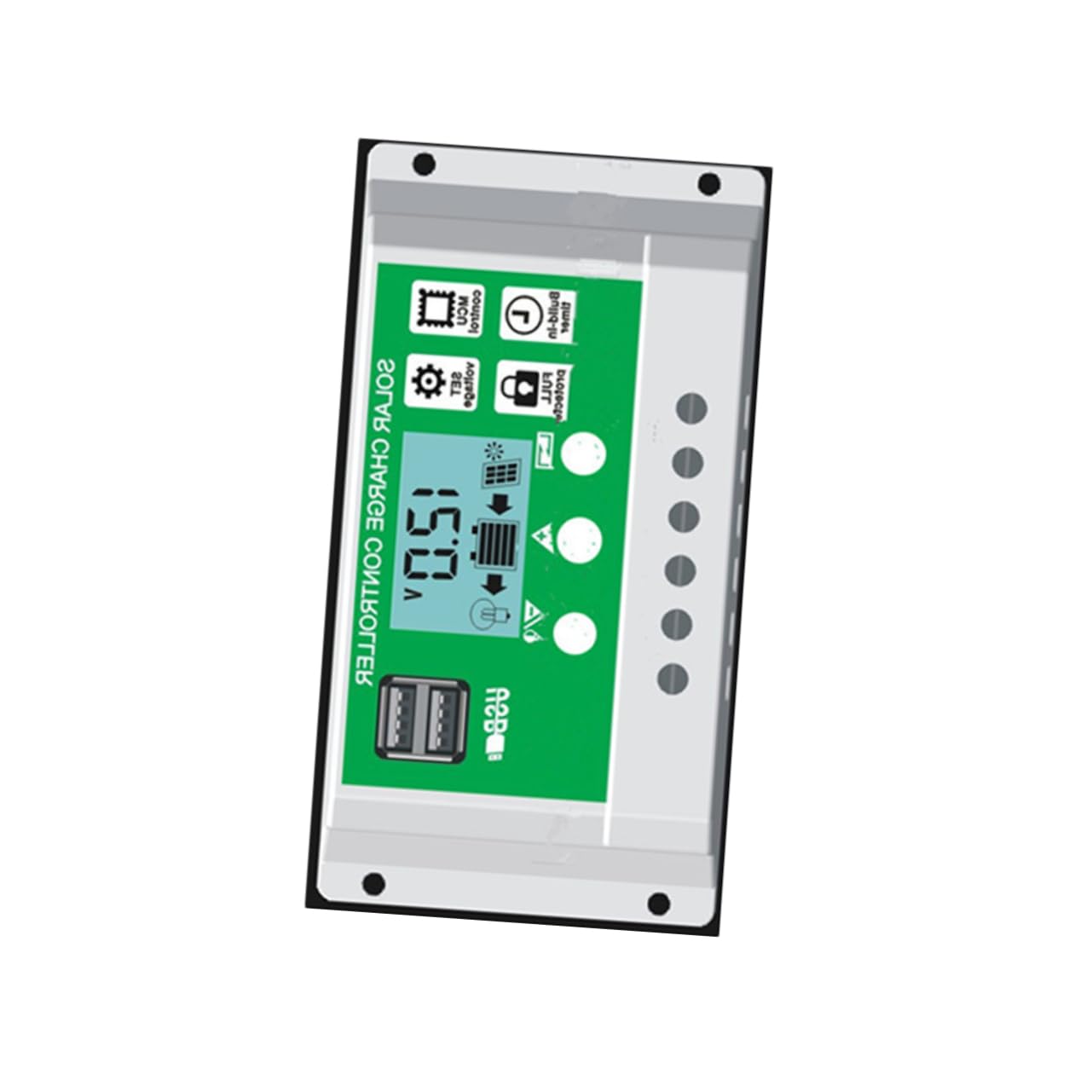 ANDRESLAD 12V 10A Solar Ladecontroller Mit LCD Display Und Dual USB Ausgängen Automatischer PV Regler Für Solarpanel Ideal Für Solar Generatoren Und Outdoor Anwendungen von ANDRESLAD