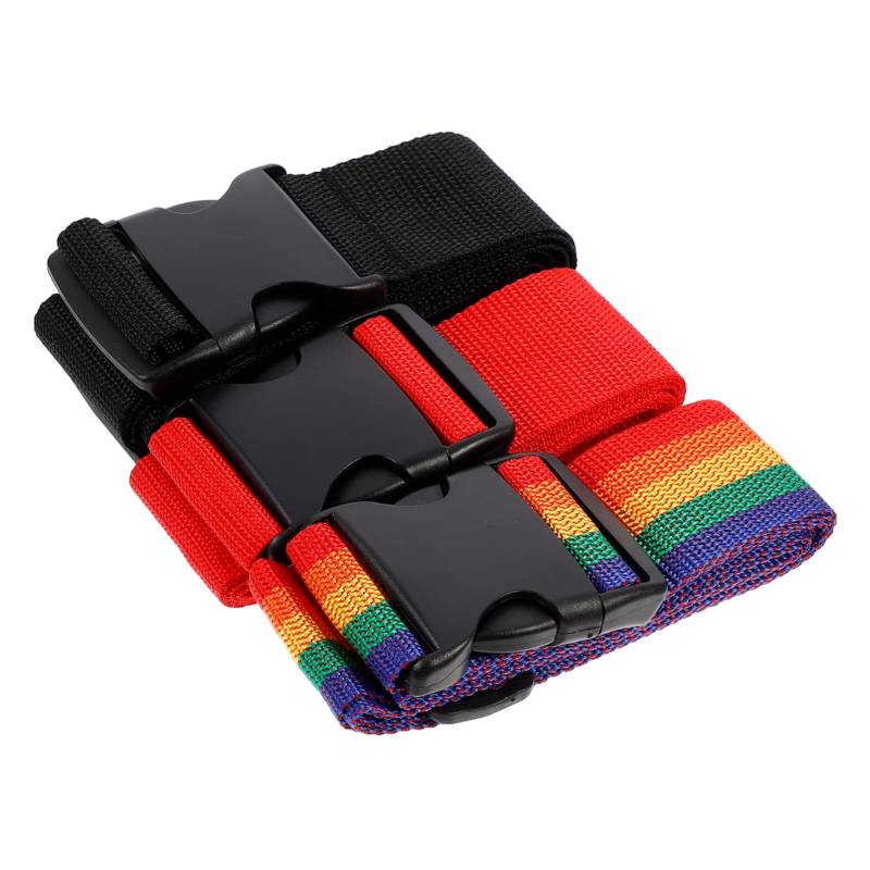 ANDRESLAD 3St Packband Koffer-Bungees Gepäckschnallengurte Taschengurte für Reisezubehör Kofferbefestigung travel Accessories reiseaccessoires Gepäckgurte Gepäckgürtel Polypropylen Colorful von ANDRESLAD