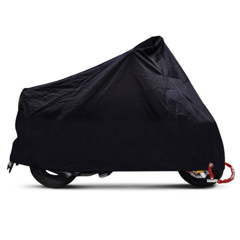 ANFTOP Motorrad Abdeckung 4XL Motorrad Garage Scooter Abdeckplane Schwarz Farbe Lock Löcher Wasserdicht UV Schutz Schutzhülle Tasche XXXXL von ANFTOP