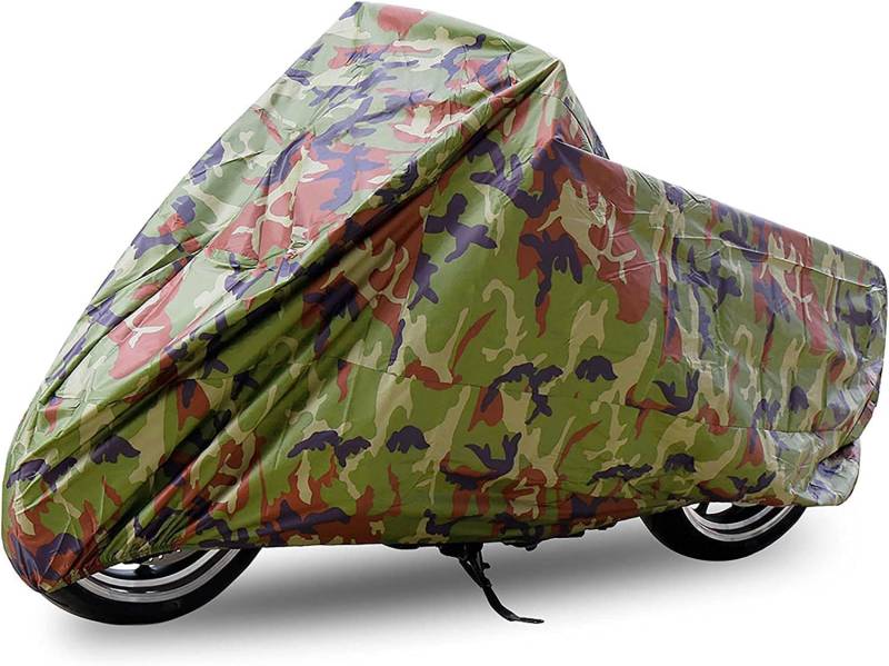 ANFTOP Wasserdicht Motorrad Abdeckung 3XL Camouflage Farbe UV Regen Schutz Staubdicht Breathable Scooter Motorrad Abdeckungen Mit Tragetasche Outdoor Cover Abdeckplane XXXL von ANFTOP