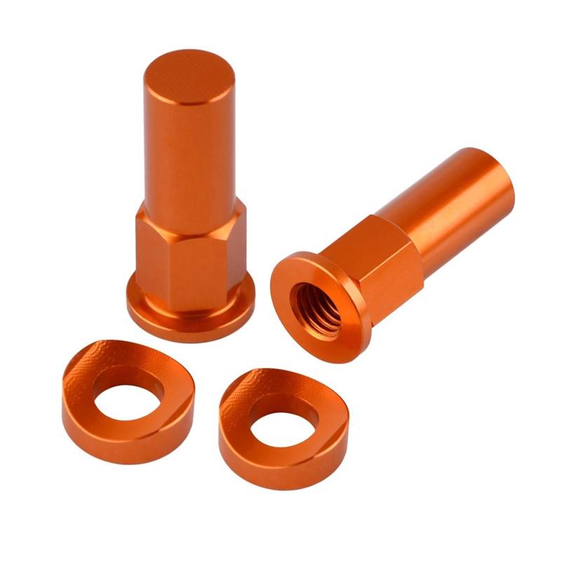 ANKOULA 8x1,25mm Reifenklemmschraube Felgensicherungsmutter Abstandshaltersatz Kompatibel mit EXC XC XCW XCF SX SXF CRF XR YZ WR YZF YZ KX KLX(Orange) von ANKOULA