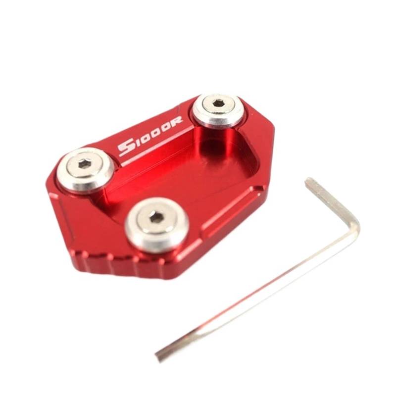 ANKOULA Motorrad CNC Kickstand Fußseitenverlängerung Pad Stützplatte Vergrößern Ständer Kompatibel mit S1000R S1000 RS 1000R 2014-2016(Red) von ANKOULA