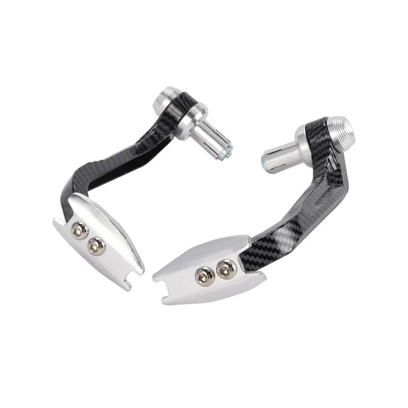 ANKOULA Universal 7/8" Motorcycle Handlebar Handguard Protecter Brake Lever Clutch Guard Compatible with Scooter ATV Mountain Bike Hand Guard(B Carbon-Silver) von ANKOULA