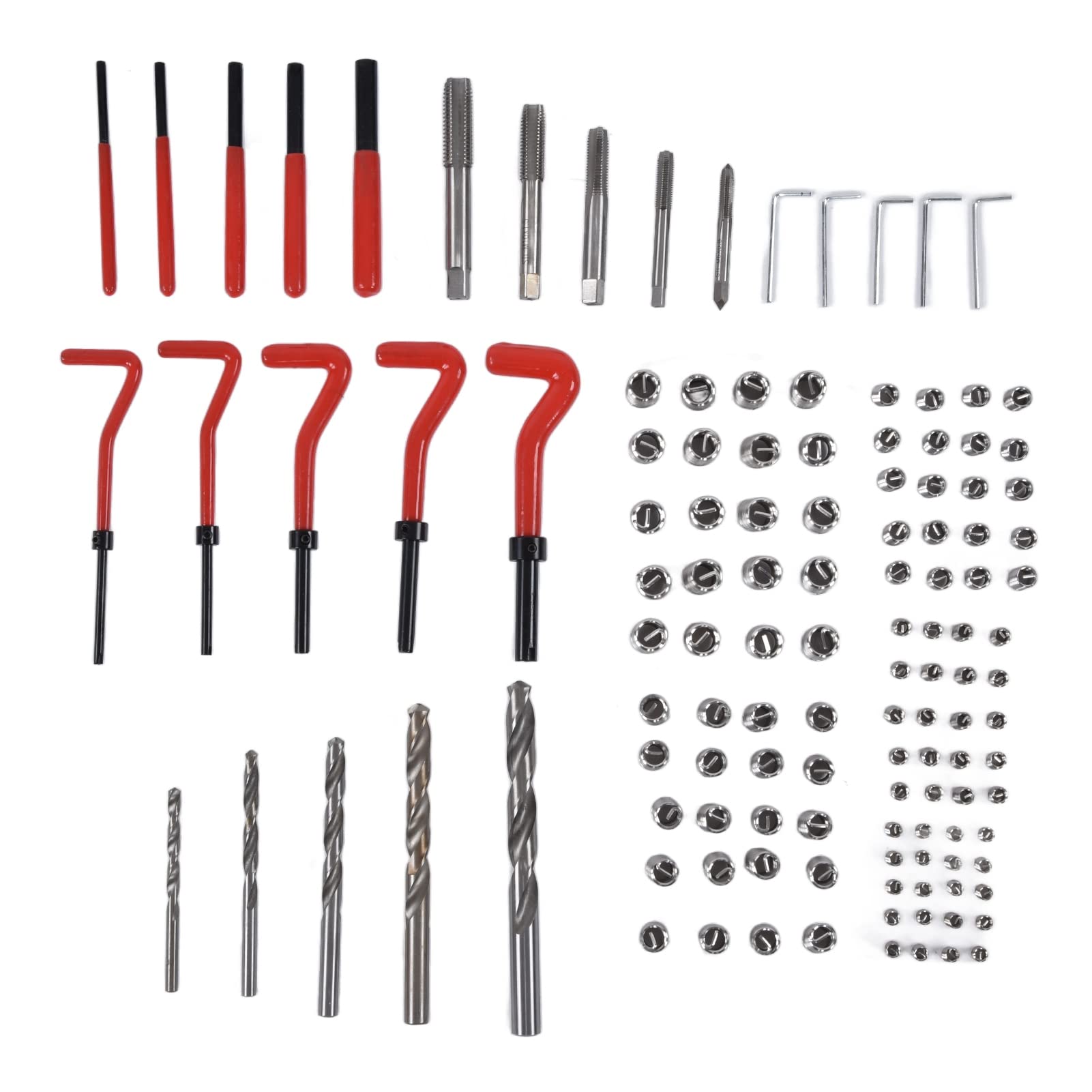 ANKROYU 125-teiliges Gewinde-Reparatur-Set, Stahl-Gewinde-Reparatur-Werkzeug-Set, Gewinde-Wiederherstellungs-Werkzeug, Gewinde-Werkzeug-Set, Gewindeschlüssel-Reparatur-Werkzeug von ANKROYU